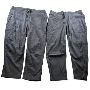 L.L. Bean Mens Pants Size XL Lot of Two Straight Drawstring Outdoors Casual Gray